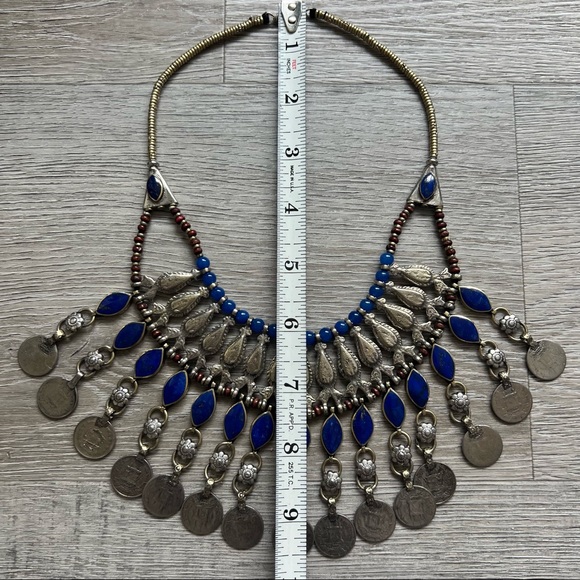 Vintage Afghan Turkmen Lapis Necklace - Picture 6 of 6